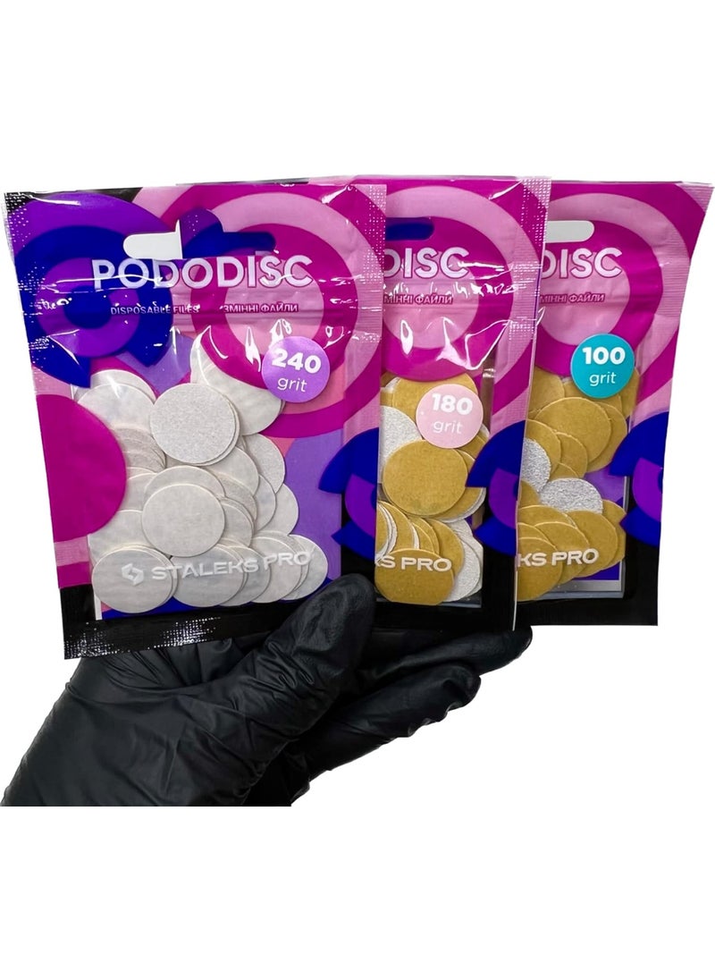 STALEKS White refill pads for pedicure disc PODODISC STALEKS PRO M (50 pc) 180 grit