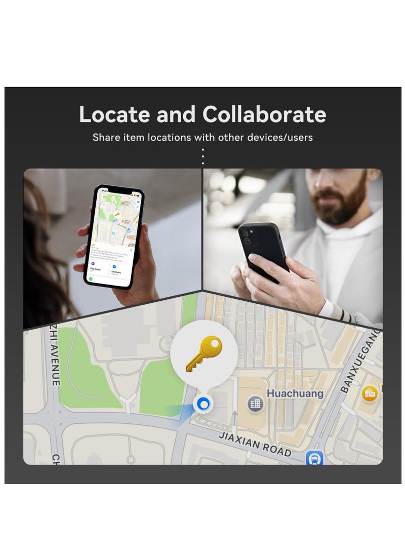 Air Tracker Tag, Wallet Tracker Works with Find My App (iOS Only), Replaceable Battery, White Item Finders for Dog, Keys, Luggage, Suitcases, Pets, Loud Beep (Not for Android)