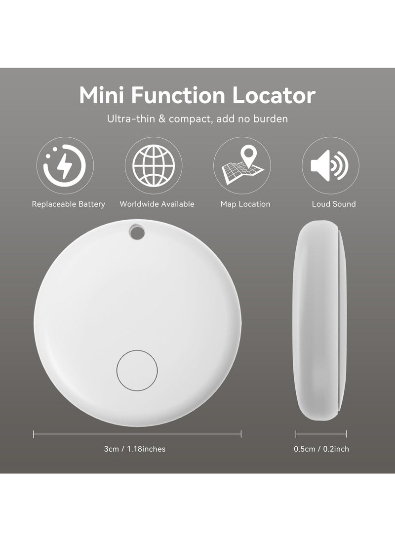Air Tracker Tag, Wallet Tracker Works with Find My App (iOS Only), Replaceable Battery, White Item Finders for Dog, Keys, Luggage, Suitcases, Pets, Loud Beep (Not for Android)