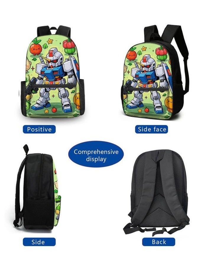 Cartoon three-piece schoolbag with zipper - 649