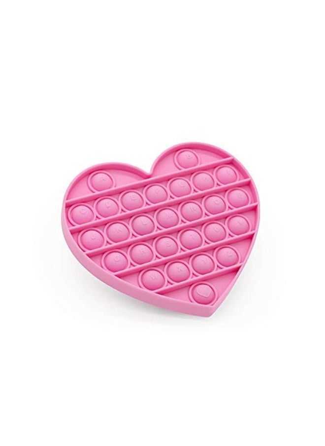 Pink Heart for Girls Pop Bubble Fidget Xmas Gift Sensory Toy with Alphabets Kids Birthday Party Classroom Prize Stress Reliever Pink Heart