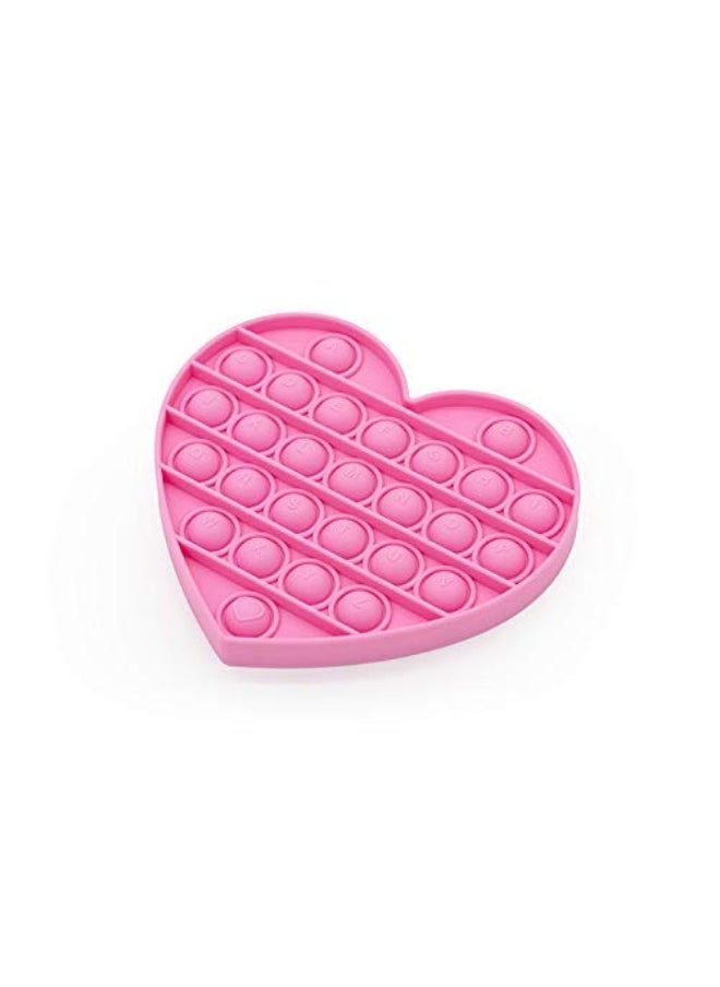 Pink Heart for Girls Pop Bubble Fidget Xmas Gift Sensory Toy with Alphabets Kids Birthday Party Classroom Prize Stress Reliever Pink Heart