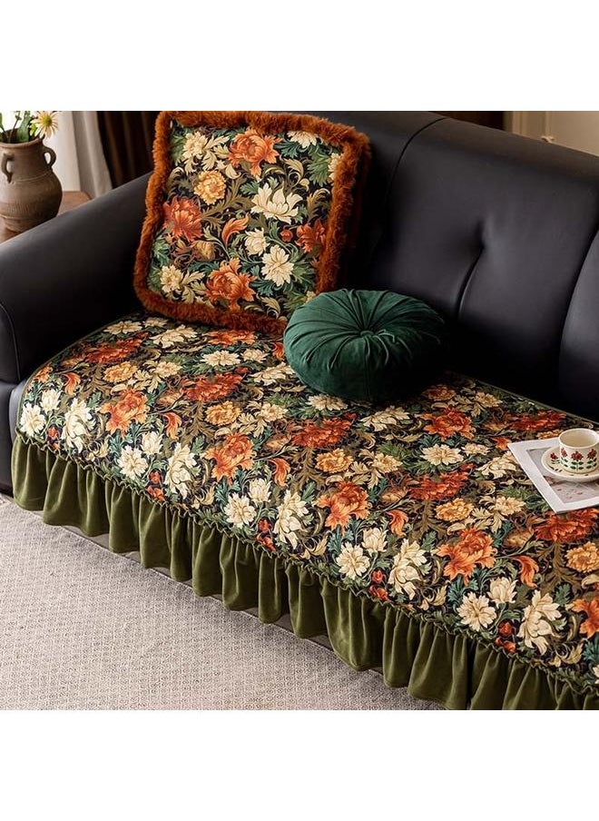 New Style Sofa Cushion Winter Non-slip Light Luxury Thickened Universal Dirty Resistant Ruffled High-end Pujiang Sofa Cover