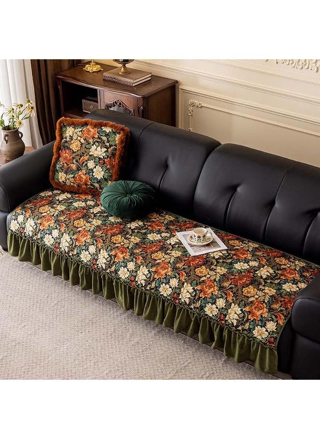 New Style Sofa Cushion Winter Non-slip Light Luxury Thickened Universal Dirty Resistant Ruffled High-end Pujiang Sofa Cover