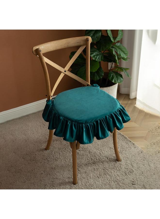 Nordic Ruffle Chair Cushion Strap Household Living Room Dining Chair Cushion Solid Color Four Seasons Universal Chair Cushion