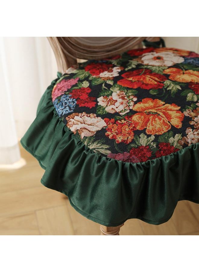 Chair Cushion With Rope Household Ruffled Dining Table Chair Cushion With Strap Anti-slip Dining Chair Cushion Thin Removable And Washable Stool Cushion
