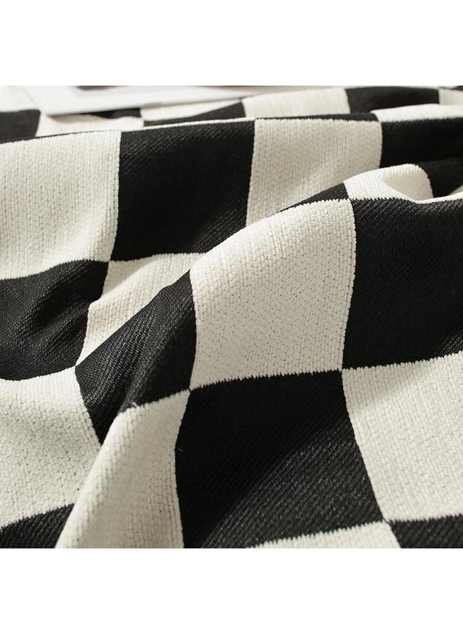 Chenille Sofa Towel Full Cover Cloth Ins Style Simple Checkerboard Four Seasons Universal Anti-Cat Scratch Sofa Cover Cloth Cover Towel