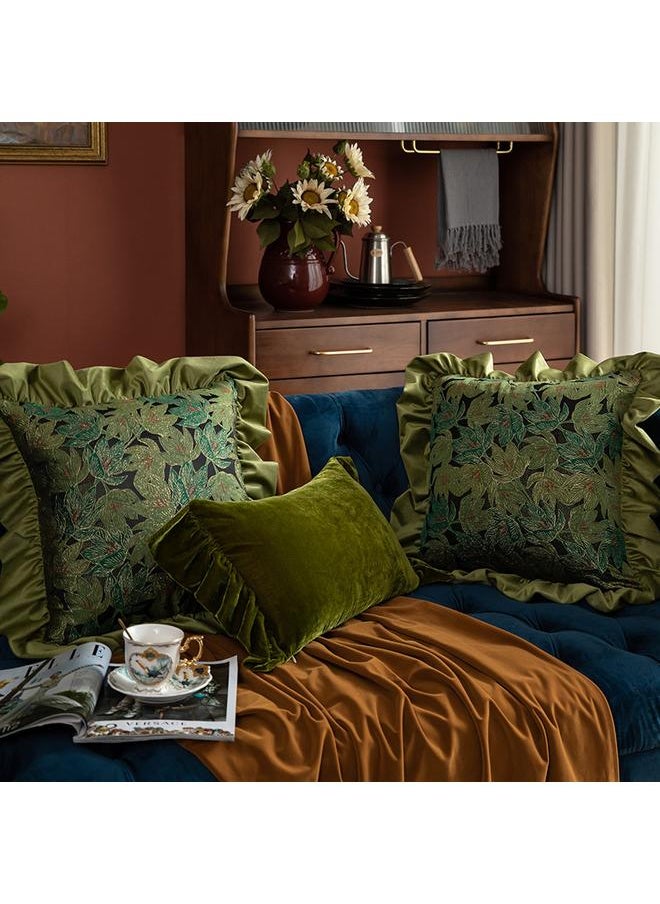 New Bohemian Pillow Homestay High-end Sofa Pillow Ear Edge Green Pillow Light Luxury Cushion