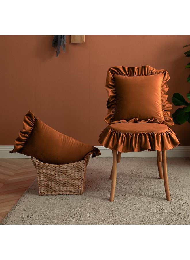 Nordic Ruffled Pillow Case Living Room Sofa Pillow Case Square Solid Color Simple Bedside Pillow Pillow Wholesale