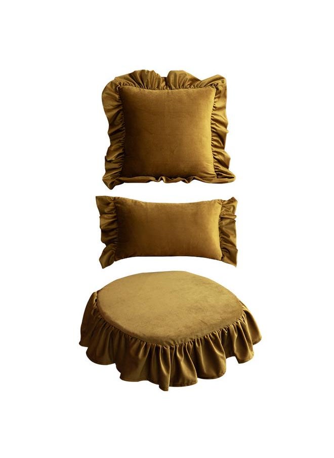 Nordic Ruffled Pillow Case Living Room Sofa Pillow Case Square Solid Color Simple Bedside Pillow Pillow Wholesale