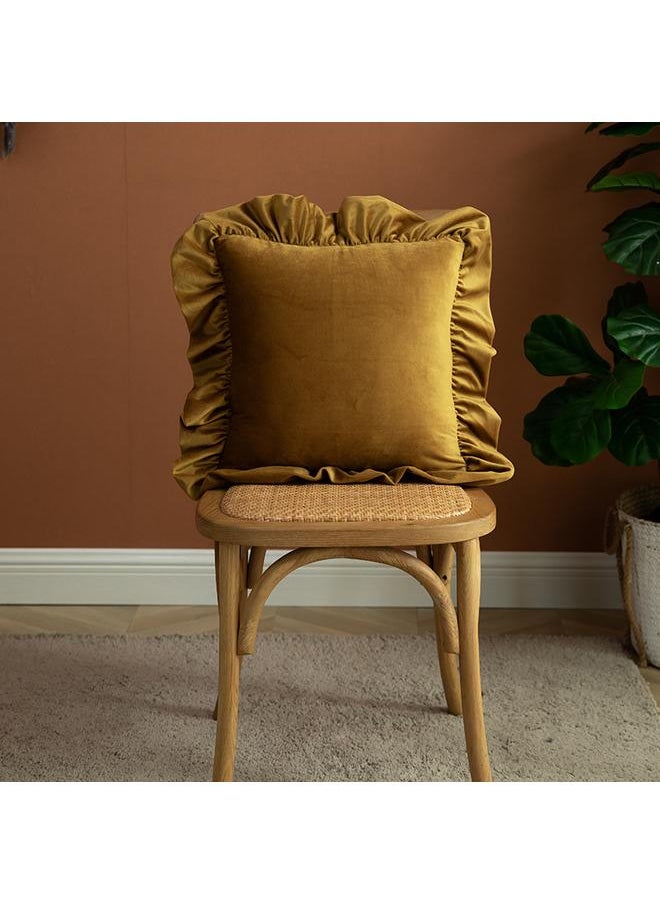 Nordic Ruffled Pillow Case Living Room Sofa Pillow Case Square Solid Color Simple Bedside Pillow Pillow Wholesale