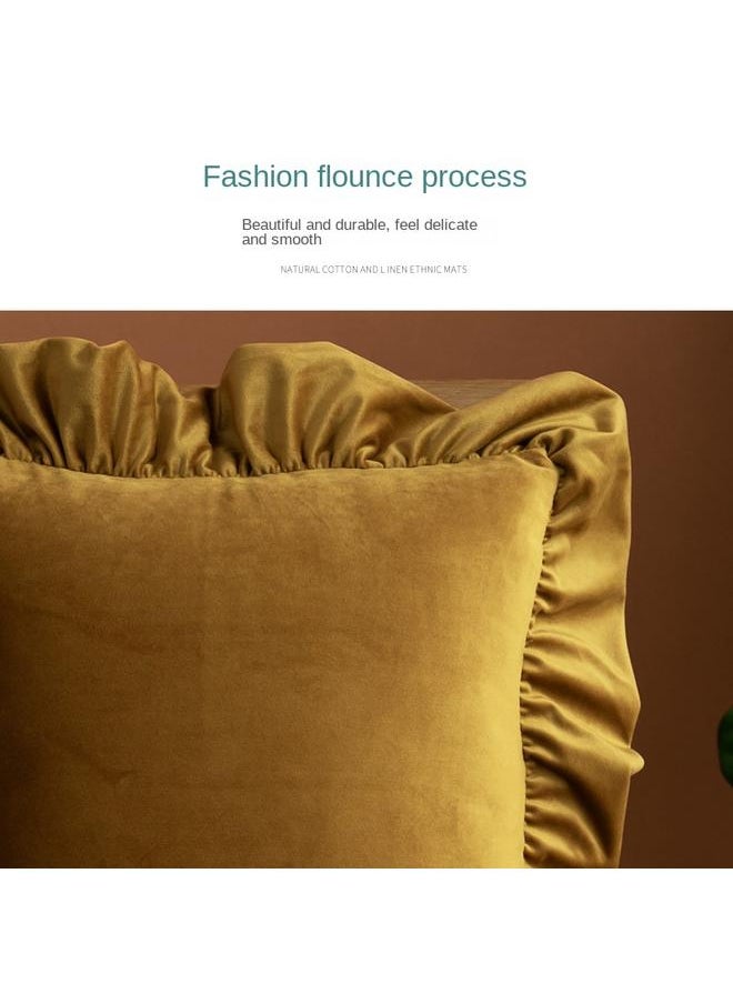 Nordic Ruffled Pillow Case Living Room Sofa Pillow Case Square Solid Color Simple Bedside Pillow Pillow Wholesale