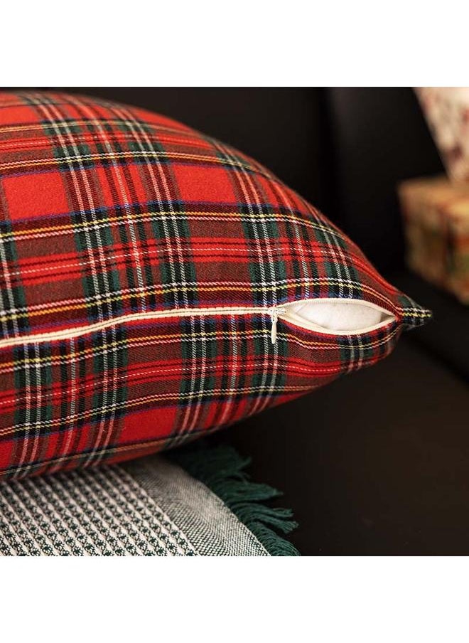 New Christmas Pillow Foreign Trade Core Holiday Party Three-dimensional Red Plaid Simple Christmas Decorative Pillow