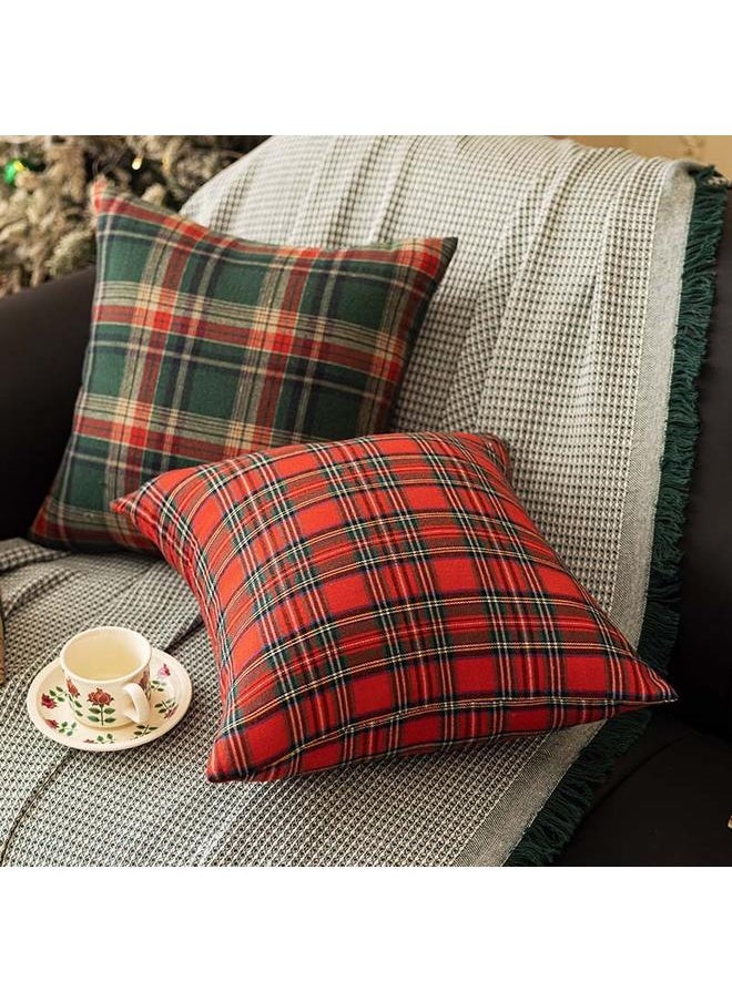 New Christmas Pillow Foreign Trade Core Holiday Party Three-dimensional Red Plaid Simple Christmas Decorative Pillow