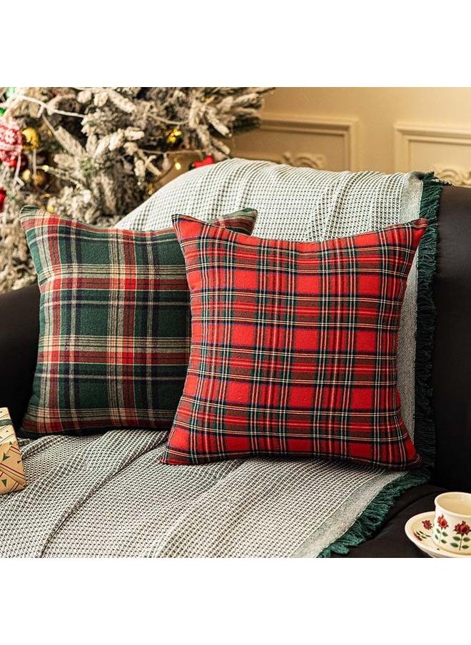 New Christmas Pillow Foreign Trade Core Holiday Party Three-dimensional Red Plaid Simple Christmas Decorative Pillow