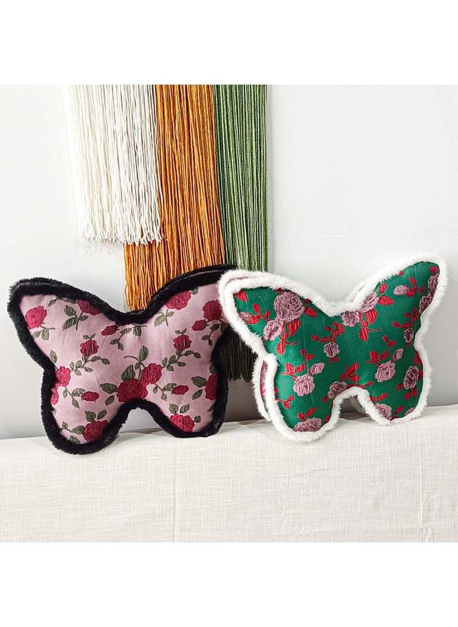 New Butterfly Pillow Cushion Plush Toy Fashion Fur Edge Sofa Backrest Creative Shape Pillow Shaped Pillow