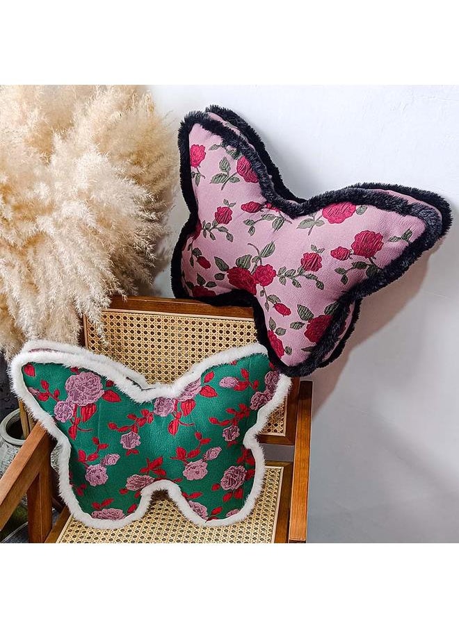 New Butterfly Pillow Cushion Plush Toy Fashion Fur Edge Sofa Backrest Creative Shape Pillow Shaped Pillow