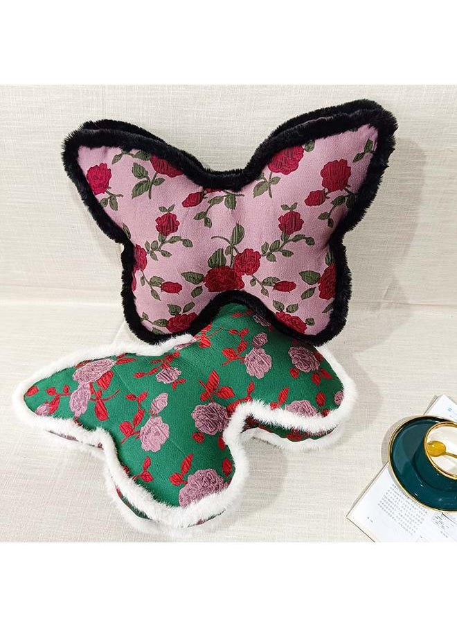 New Butterfly Pillow Cushion Plush Toy Fashion Fur Edge Sofa Backrest Creative Shape Pillow Shaped Pillow