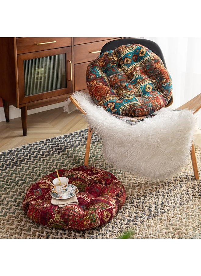 Ethnic-style Round Floor Cushion Household Balcony Bay Window Cushion Tata Rice Thickened Cotton Linen Fabric Futon Soft