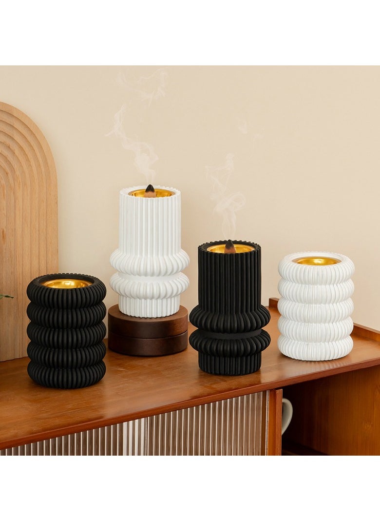 Incense burner Holder, home atmosphere decoration,Double circle shape design，9.8*15.3cm