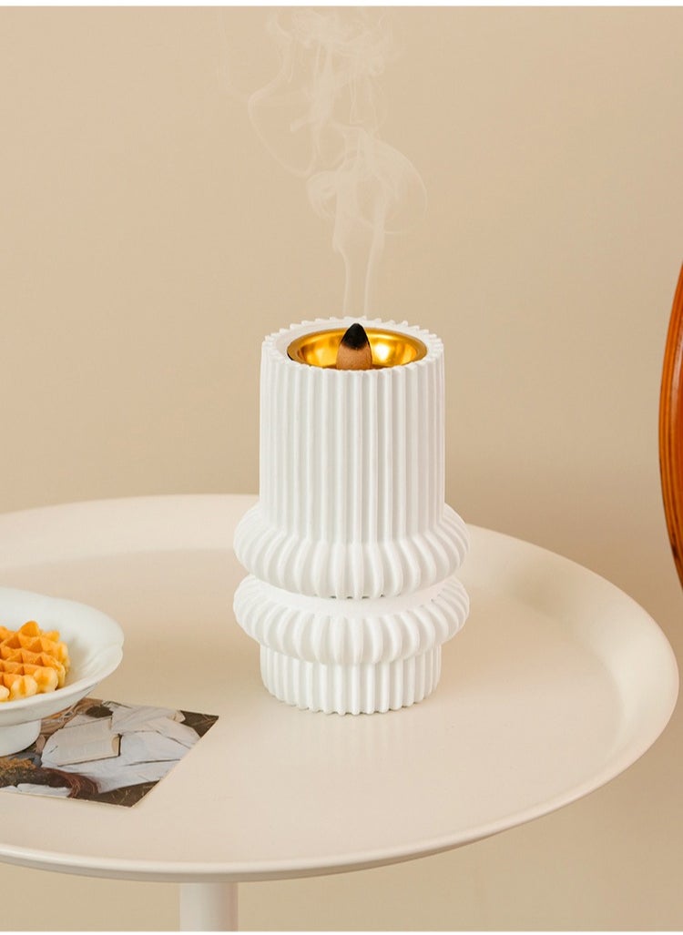 Incense burner Holder, home atmosphere decoration,Double circle shape design，9.8*15.3cm