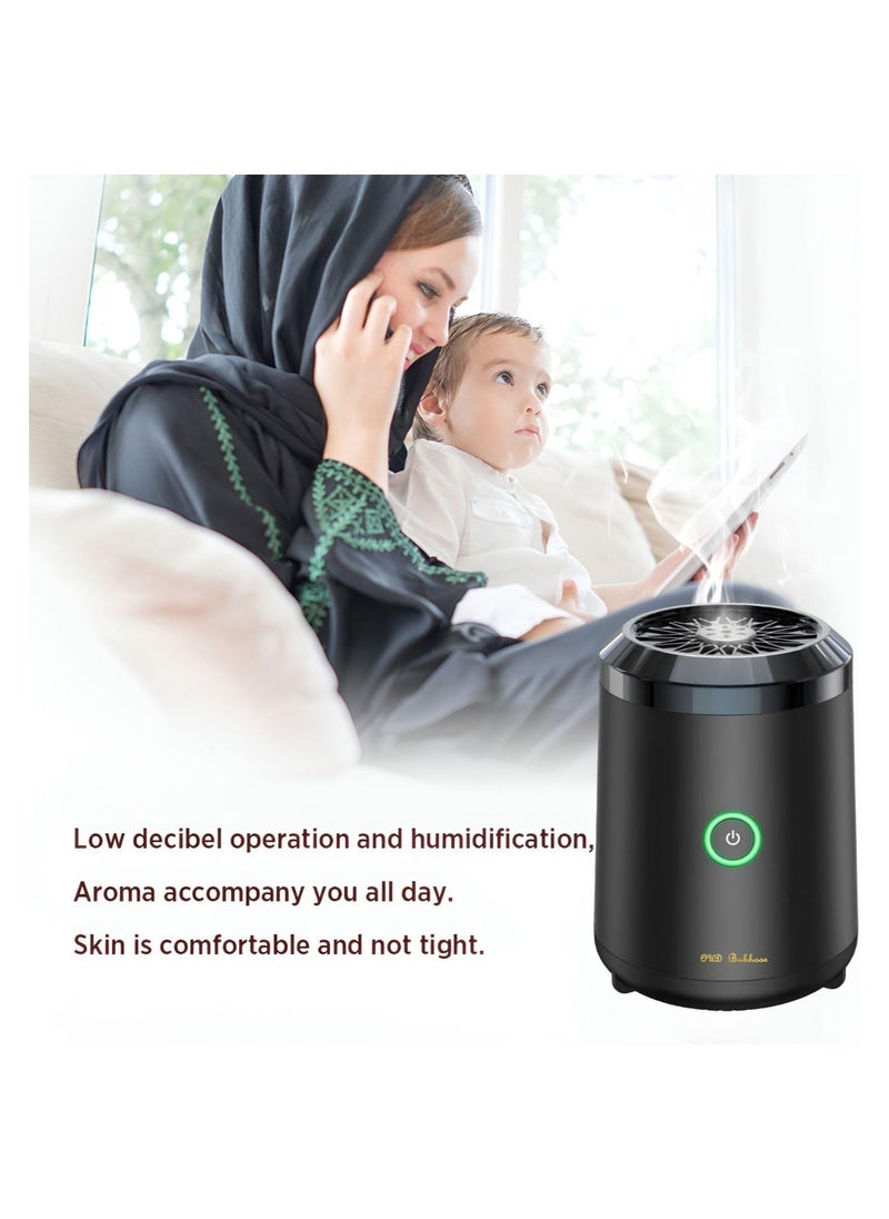Electric Car Bakhoor Burner – Mini Portable USB Rechargeable Incense Diffuser | Arabic Oud Bakhoor Aroma Diffuser for Car & Home | Muslim Gift & Islamic Home Decoration