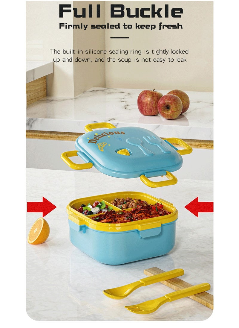 Portable Lunch Box With Compartment Microwave Lunch Box With Fork And Spoon Picnic Bento Box For Kids Fresh Food Box For School Office