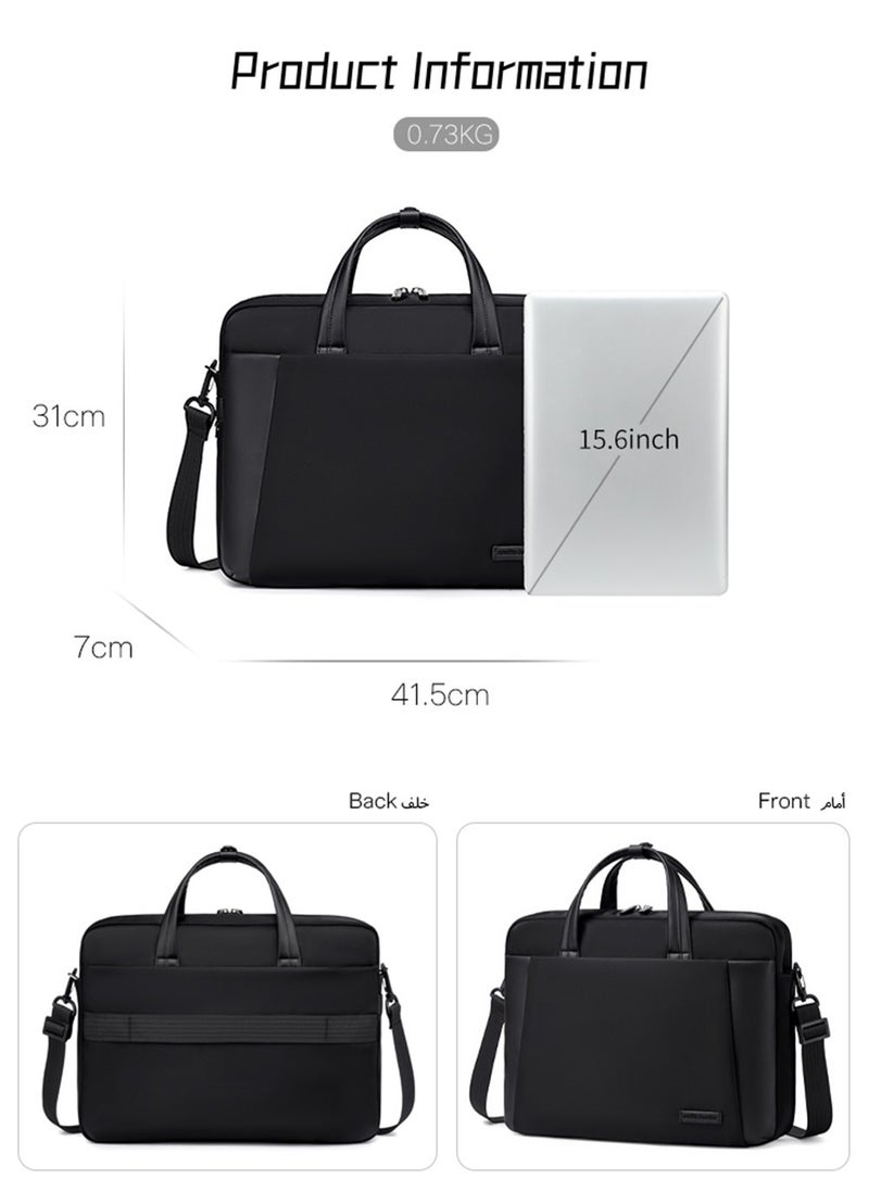 Laptop Bag Business Briefcase, Durable School Office Bag Laptop Suitcase for Men, Black