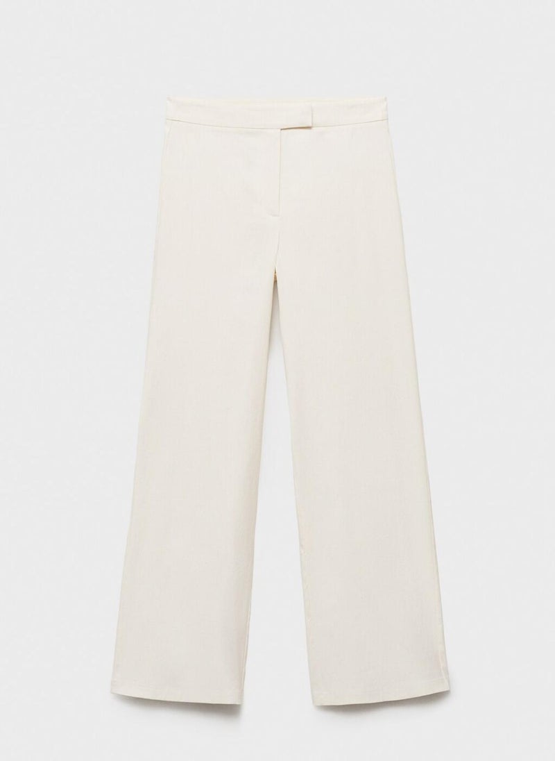Straight Mid-Rise Trousers