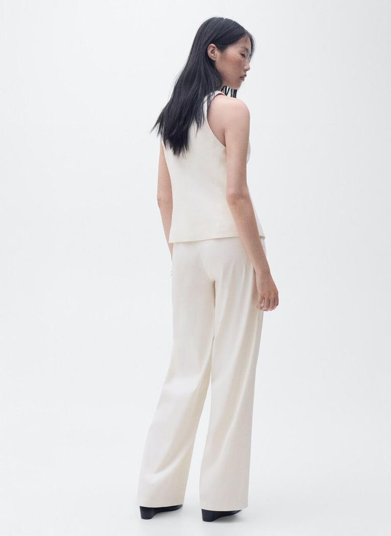 Straight Mid-Rise Trousers