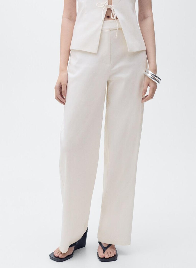 Straight Mid-Rise Trousers