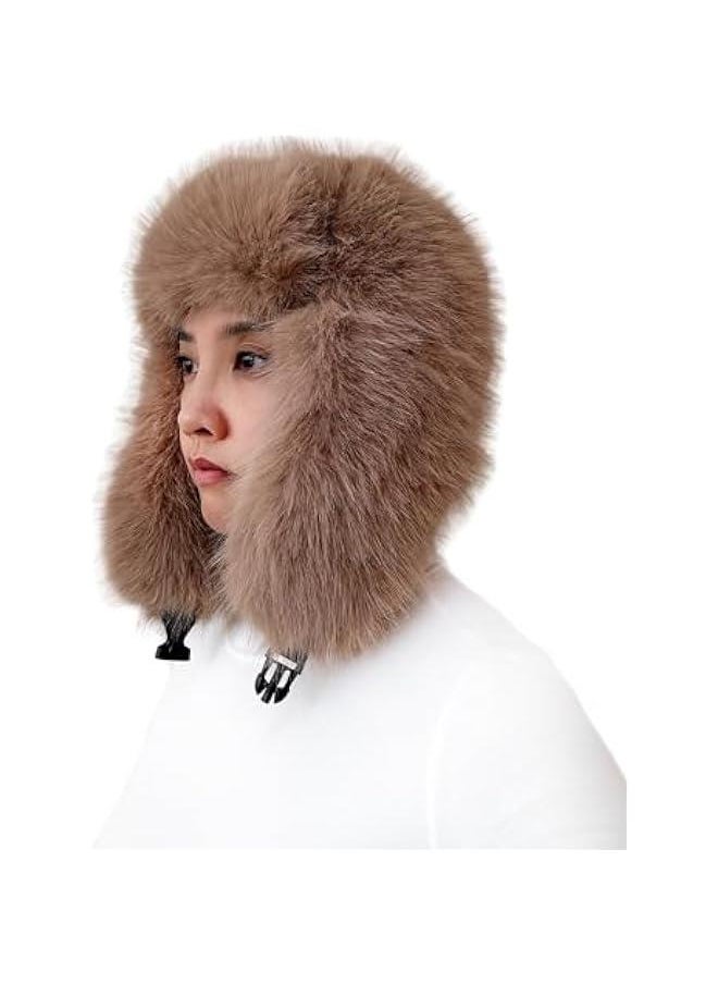 Stylish Winter Trapper Hat with Luxurious Long Pile Faux Fur