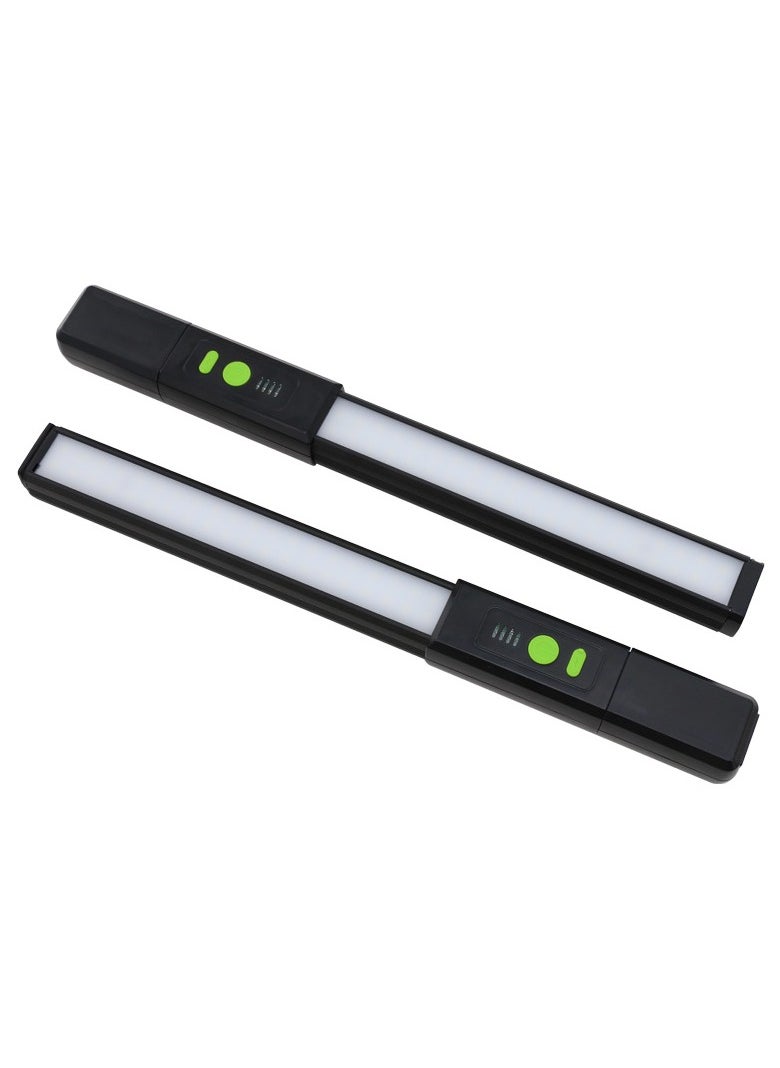 Rechargeable 1200lm LED Auto Work Light – Aluminum+ABS Long Strip LED Inspection Lamp with 3 Adjustable Brightness Modes (1200/600/300lm), Battery Indicator, Magnetic Rotating Bracket & Hidden USB Cable