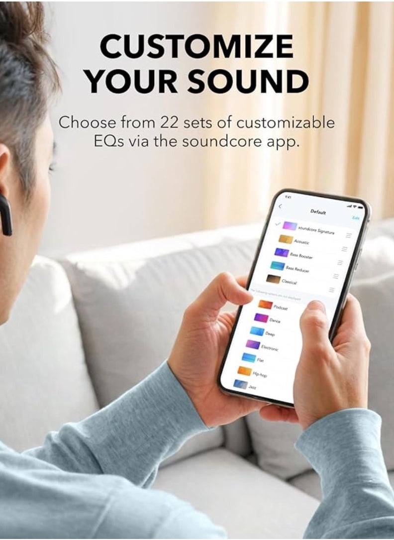 K20i, Semi-in-Ear Earbuds, Bluetooth Wireless, 36H Playtime, Fast Charge, Clear Sound, Comfortable Fit, ENC 2-Mic Clear Calls, Custom EQ, IPX5, Bluetooth 5.3, App Control (Black)