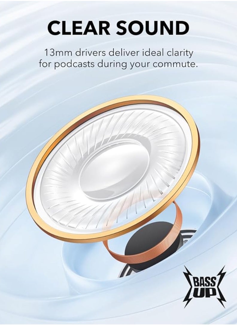 K20i, Semi-in-Ear Earbuds, Bluetooth Wireless, 36H Playtime, Fast Charge, Clear Sound, Comfortable Fit, ENC 2-Mic Clear Calls, Custom EQ, IPX5, Bluetooth 5.3, App Control (Black)