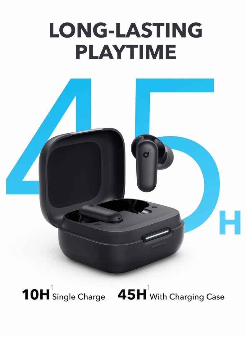 R50i NC |  Noise Cancelling Earbuds, Strong and Smart Noise Cancelling, Powerful Bass, 45H Playtime, 2-in-1 Case and Phone Stand, IP54, Wireless Earbuds, Bluetooth 5.4, App Control Black