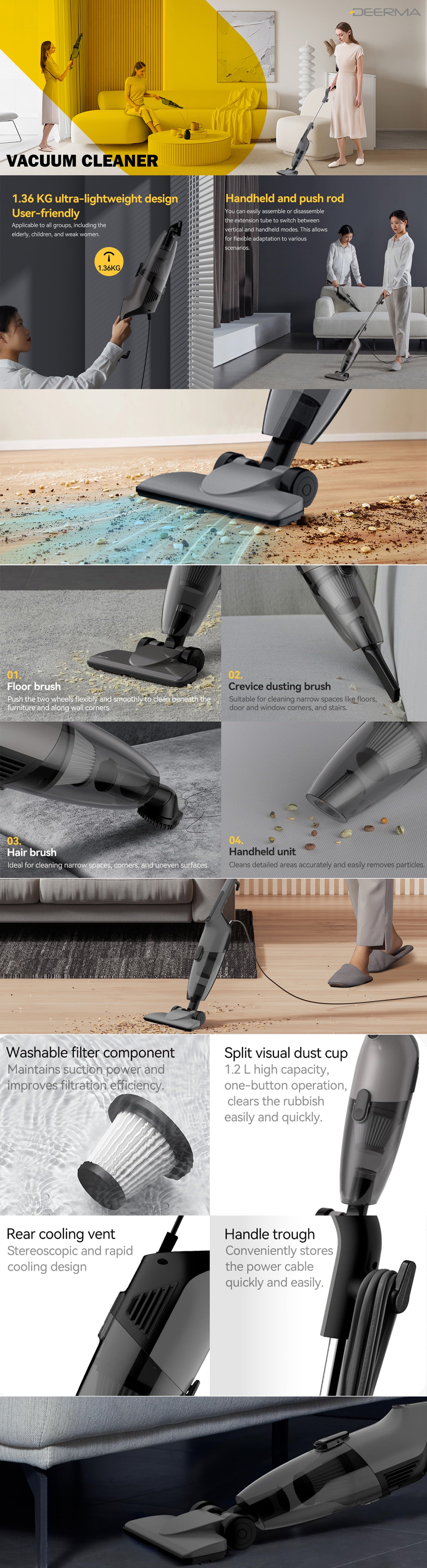 Portable Handheld Vacuum Cleaner – Powerful Suction, Lightweight & Cordless Design, Rechargeable Battery, High-Efficiency Filtration, Easy to Use for Home, Car, and Office Cleaning DX120C-Black 600 W DX120C Black
