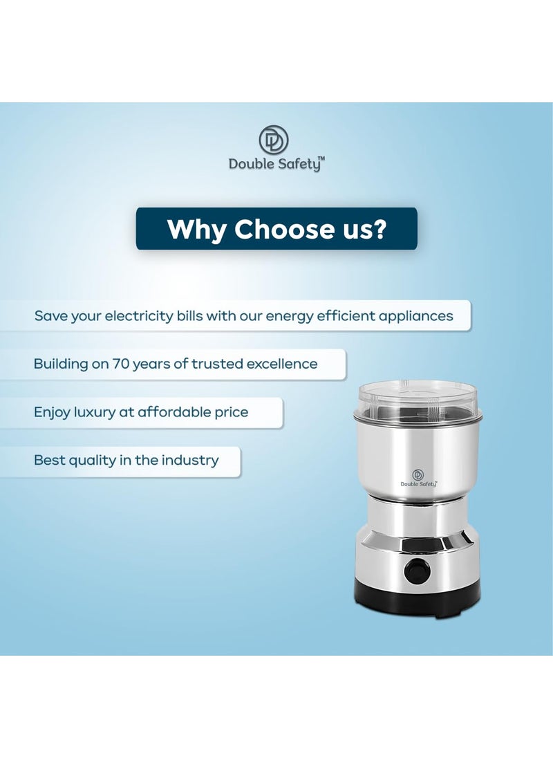Double safety Stainless Steel Mixer Grinder | Multifunctional Grinder Electric Mini Blender | Premium Mixi | Baby Food Grinder | Chutney Grinder | Masala Grinder Spice Grinder | High Speed