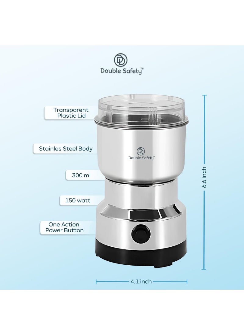 Double safety Stainless Steel Mixer Grinder | Multifunctional Grinder Electric Mini Blender | Premium Mixi | Baby Food Grinder | Chutney Grinder | Masala Grinder Spice Grinder | High Speed