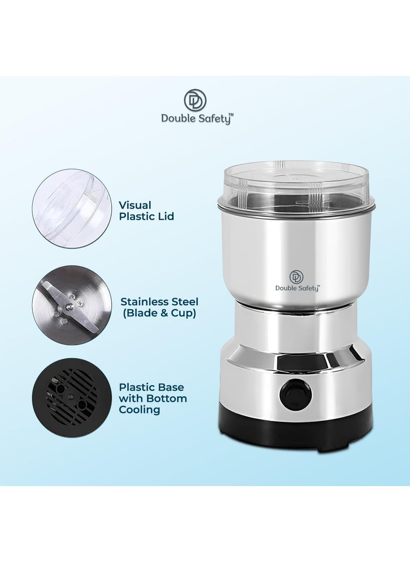 Double safety Stainless Steel Mixer Grinder | Multifunctional Grinder Electric Mini Blender | Premium Mixi | Baby Food Grinder | Chutney Grinder | Masala Grinder Spice Grinder | High Speed