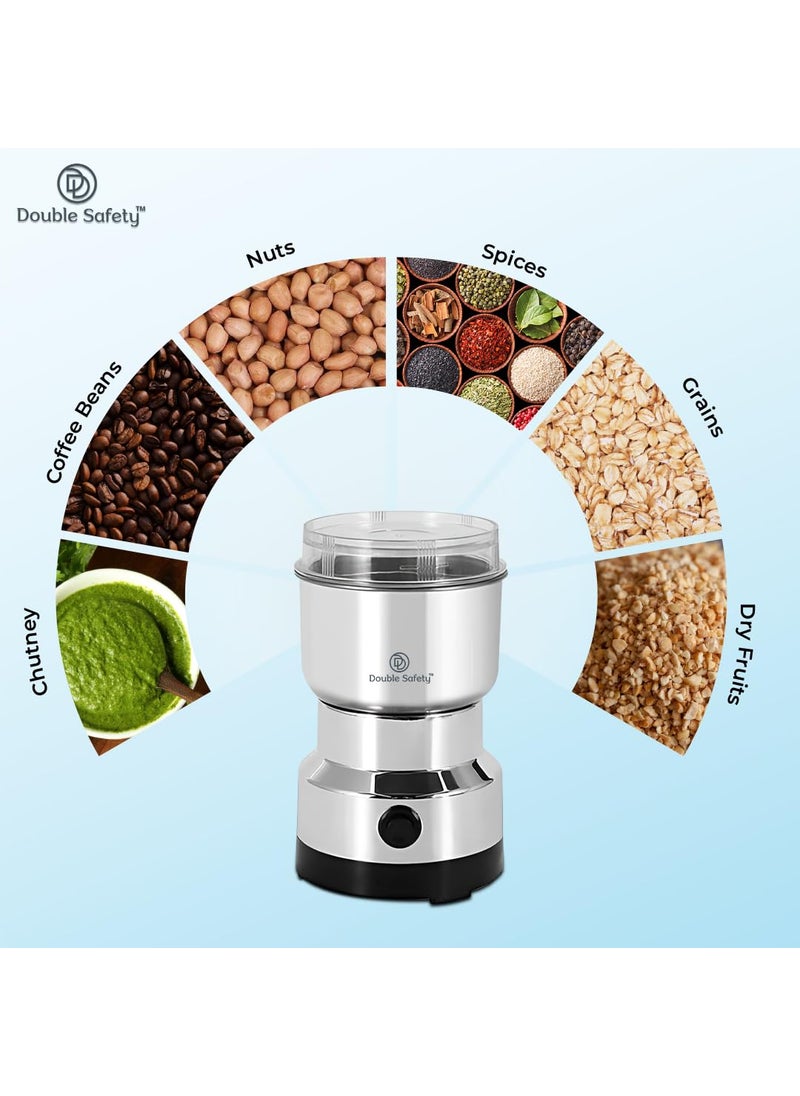 Double safety Stainless Steel Mixer Grinder | Multifunctional Grinder Electric Mini Blender | Premium Mixi | Baby Food Grinder | Chutney Grinder | Masala Grinder Spice Grinder | High Speed