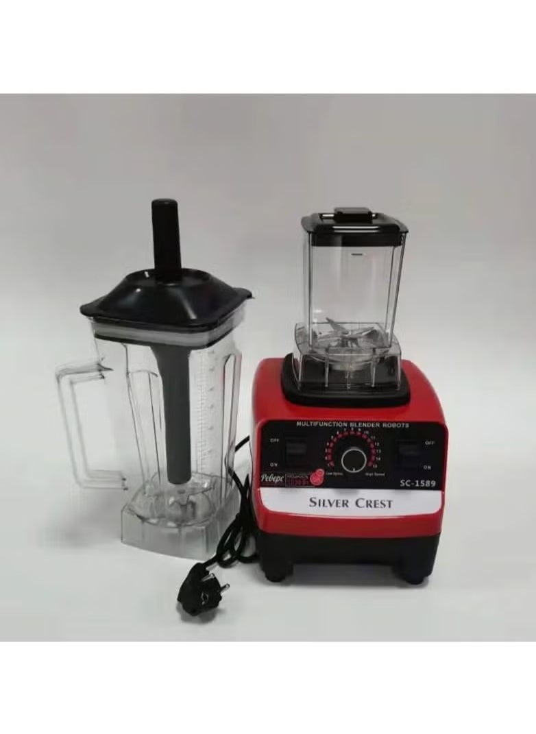 Silver Crest 4500W Heavy Duty Commercial Grade BlenderMultifunctional Juicer Mixer with 2 Jars SC 1589 Dishwasher Safe, Stainless Steel Blades Fruit Processor, Grinder, Smoothie Maker