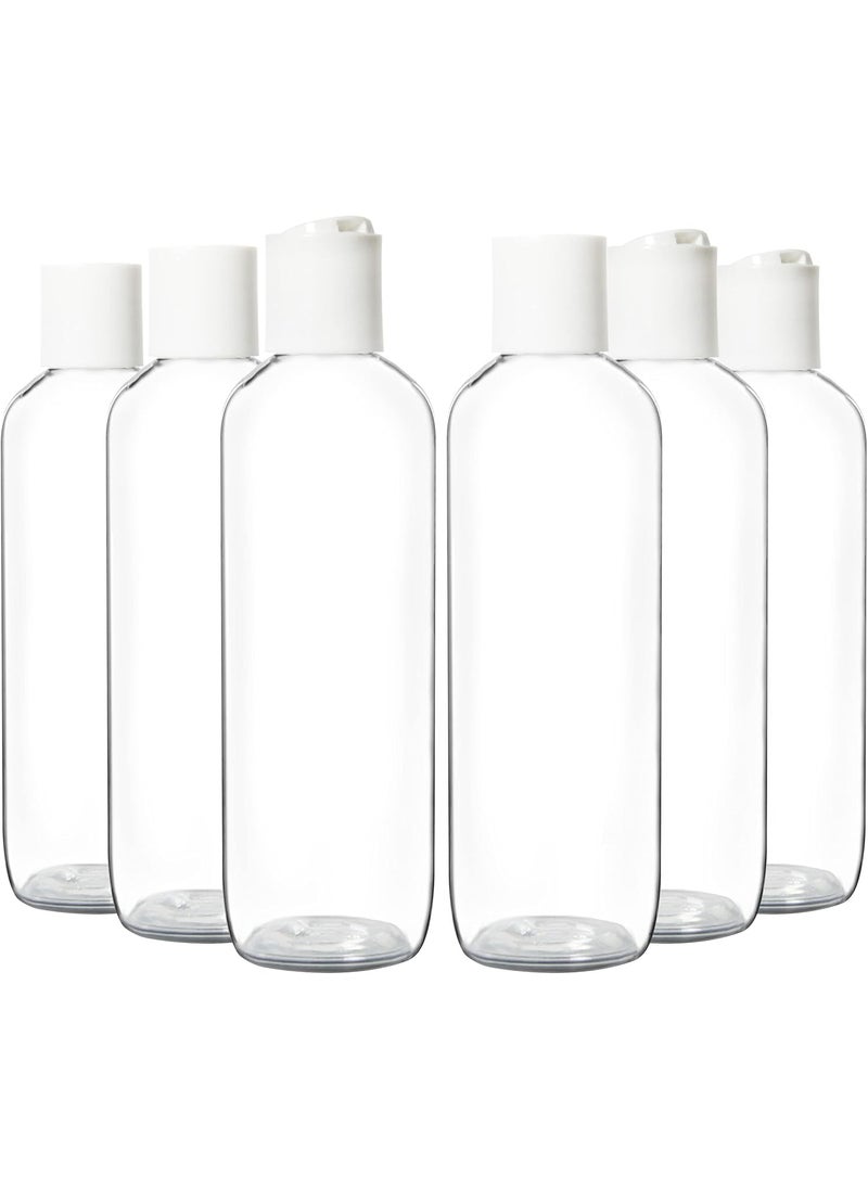 Youngever 10 Pack 8 Ounce Empty Squeeze Containers with White Disc Cap, Plastic Bottles with Disc Top Flip Cap, Refillable Cosmetic Bottles, Squeeze Containers
