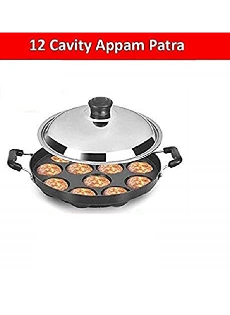 SEREE Combo 2Pcs Set of Crispy Dosa Appam pan,Paniarakkal Pan,Paddu Maker,Ponganal Maker,paniyaram Pan, Cookware Set Cookware Set