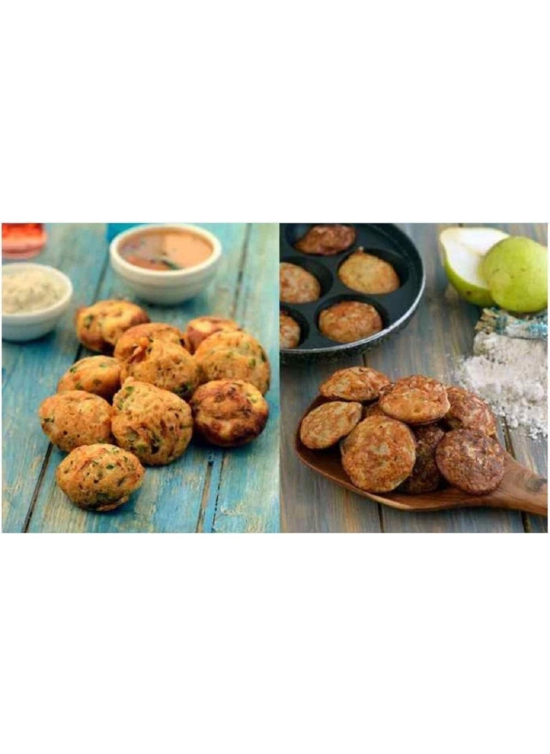 SEREE 12 Cavities Non Stick Appam Patra with Lid and Side Handle. Kulipaniyaram pan nonstick Ponganal MakerLid Ponganal Maker pan.