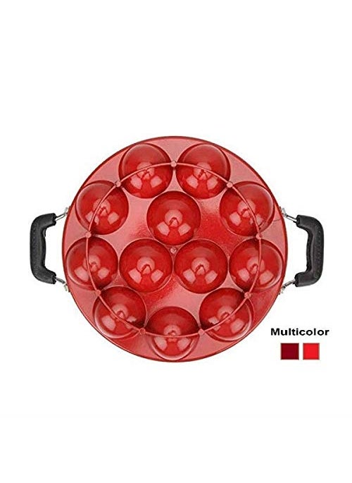 SEREE 12 Cavities Non Stick Appam Patra with Lid and Side Handle. Kulipaniyaram pan nonstick Ponganal MakerLid Ponganal Maker pan.