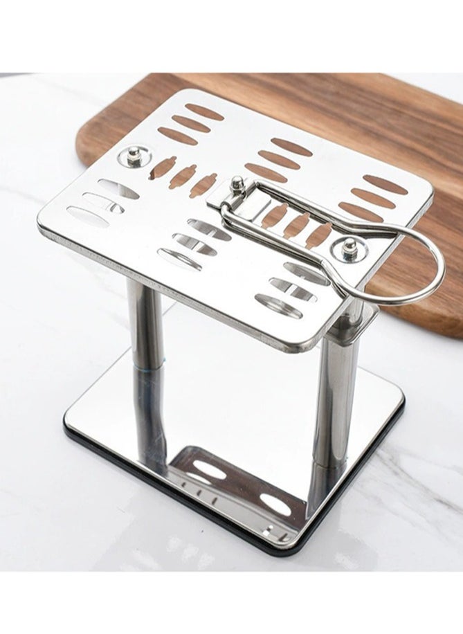24 piece cutlery set  Silver , including spoon, fork, knife, coffee spoon and storage rack, suitable for picnics, family gatherings