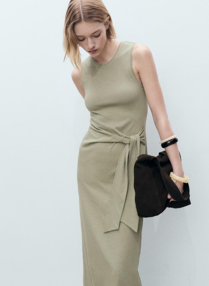 Cotton With Knot Detail Dress
