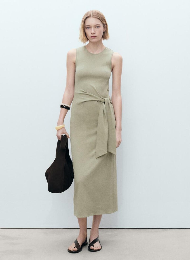 Cotton With Knot Detail Dress
