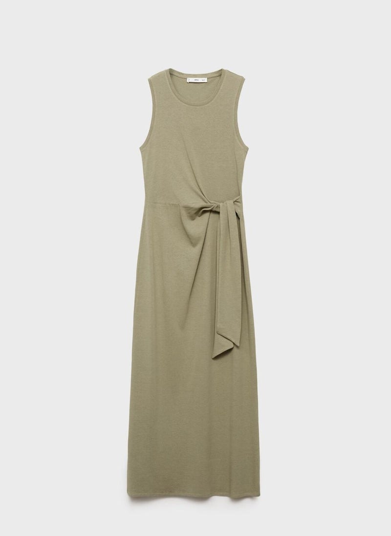 Cotton With Knot Detail Dress